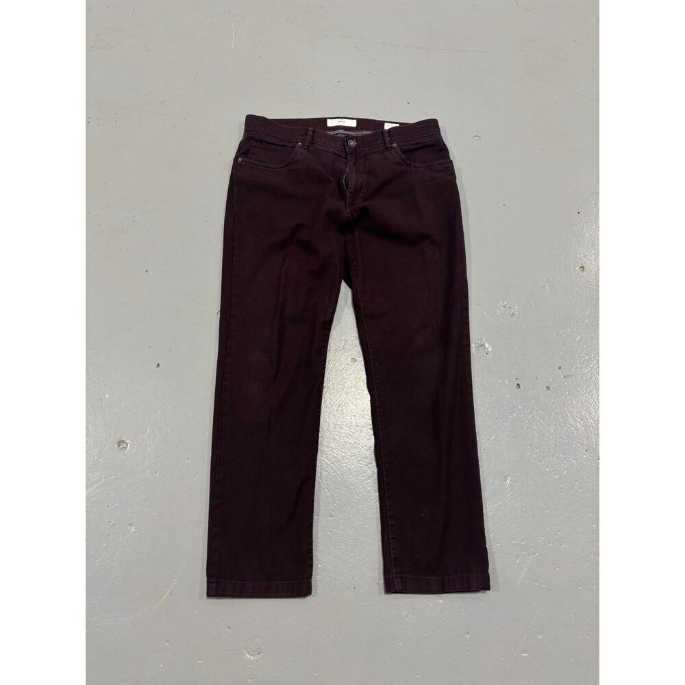 Brax Cadiz Straight Pants Mens‎ 36x34 Maroon Feel Good Cotton Stretch